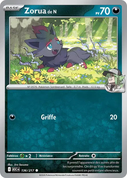 Zorua de N (ASC 136/217) - ME02.5 Héros Transcendants - Carte Pokémon - DracauGames