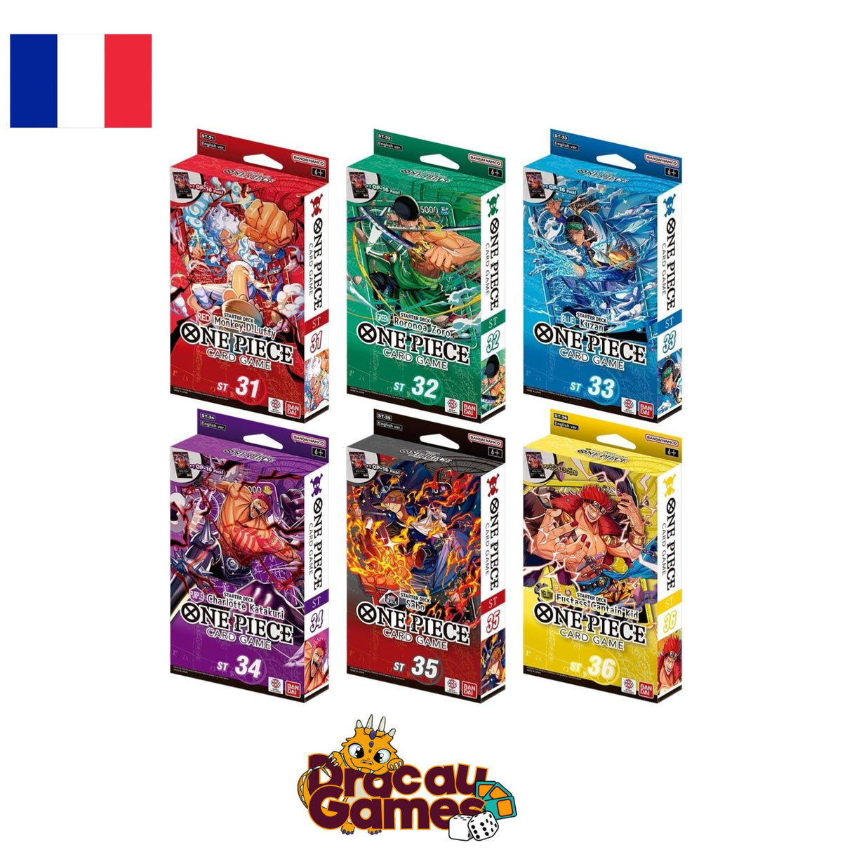 One Piece - Lot de 6 Decks pour Débutant : ST-31/32/33/34/35/36