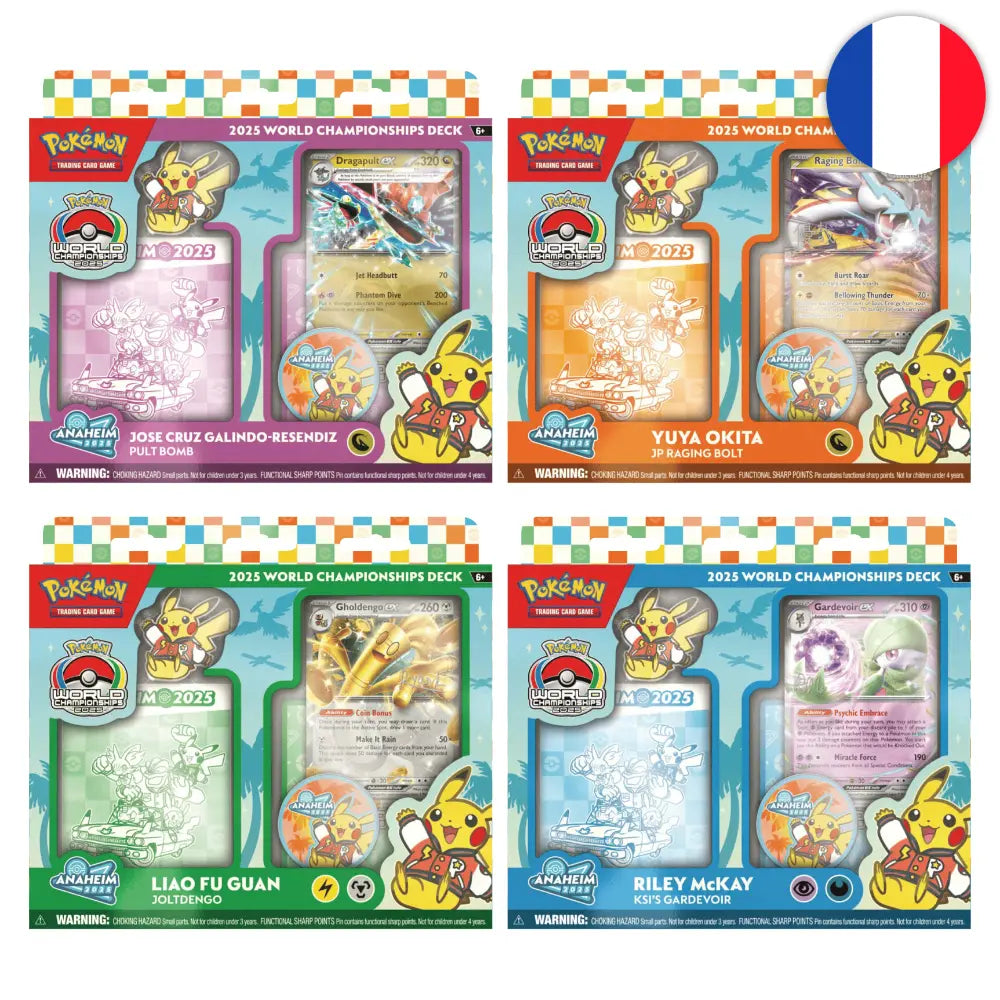 Pokémon - Lot de 4 Decks des Championnats du Monde : Anaheim 2025