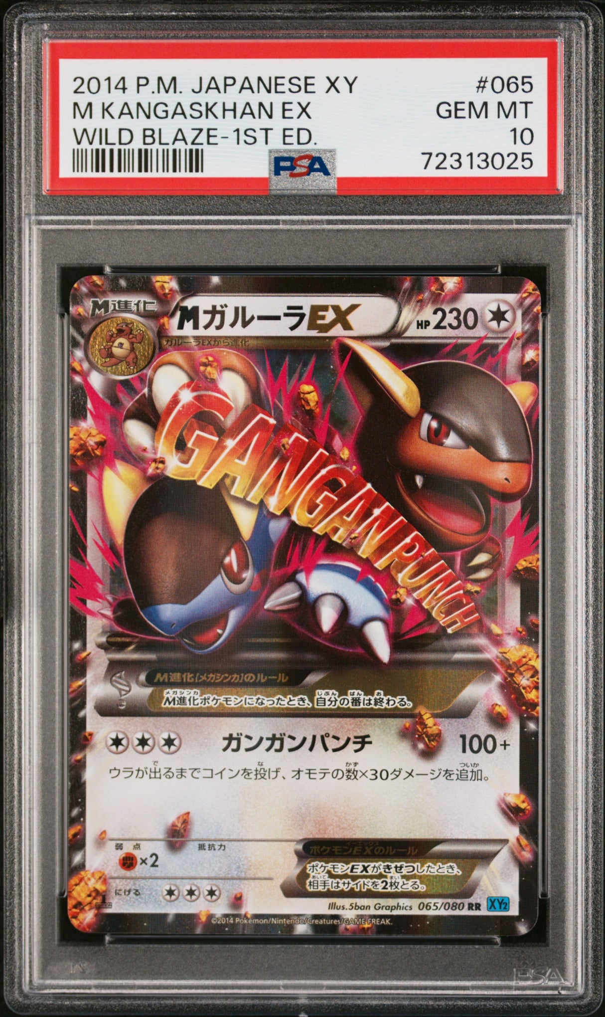 PSA 10 - M Kangaskhan EX RR 065/080 - 2014 Wild Blaze 1st Edition - Japanese / Japonais