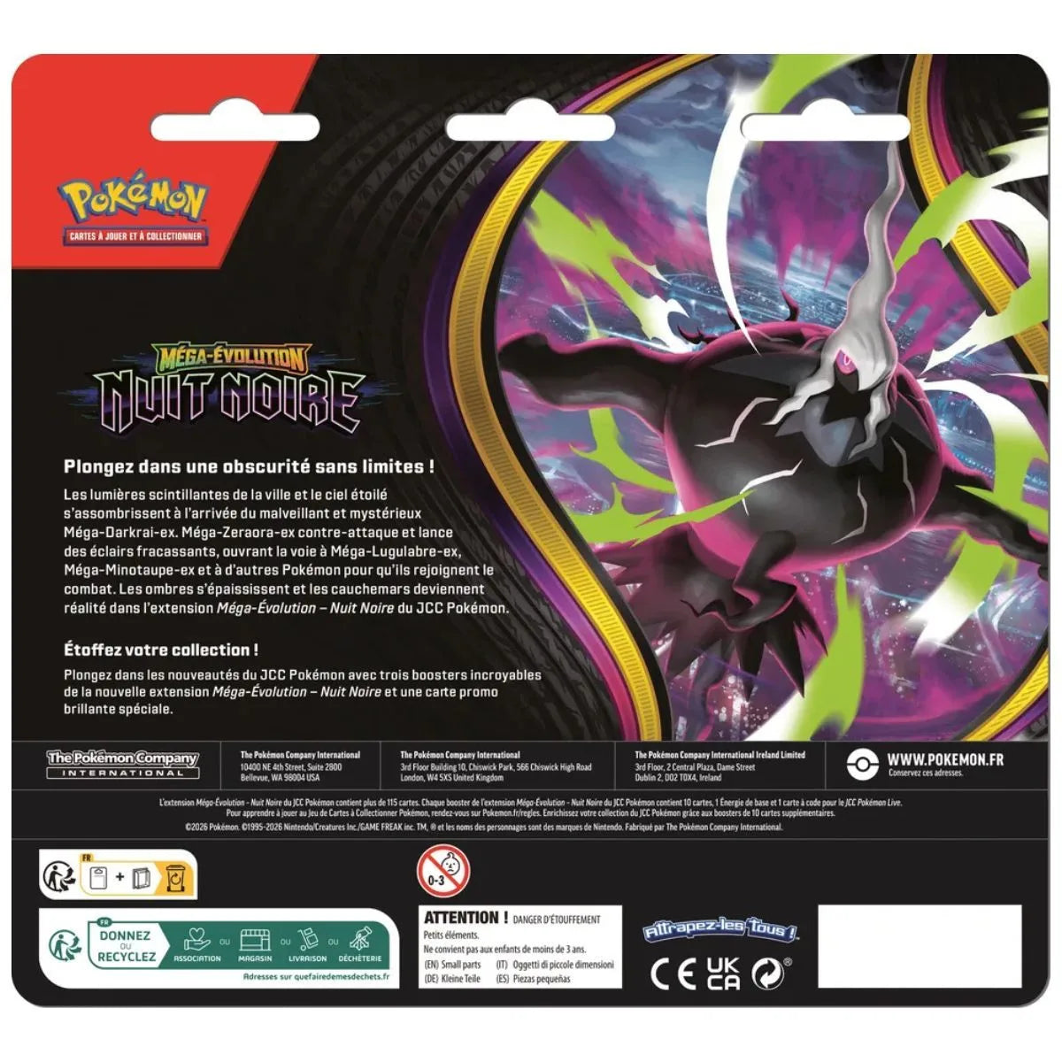 [PRÉCOMMANDE 17/07/2026] Pokémon - TriPack de 3 Boosters ME05 Nuit Noire : Opermine