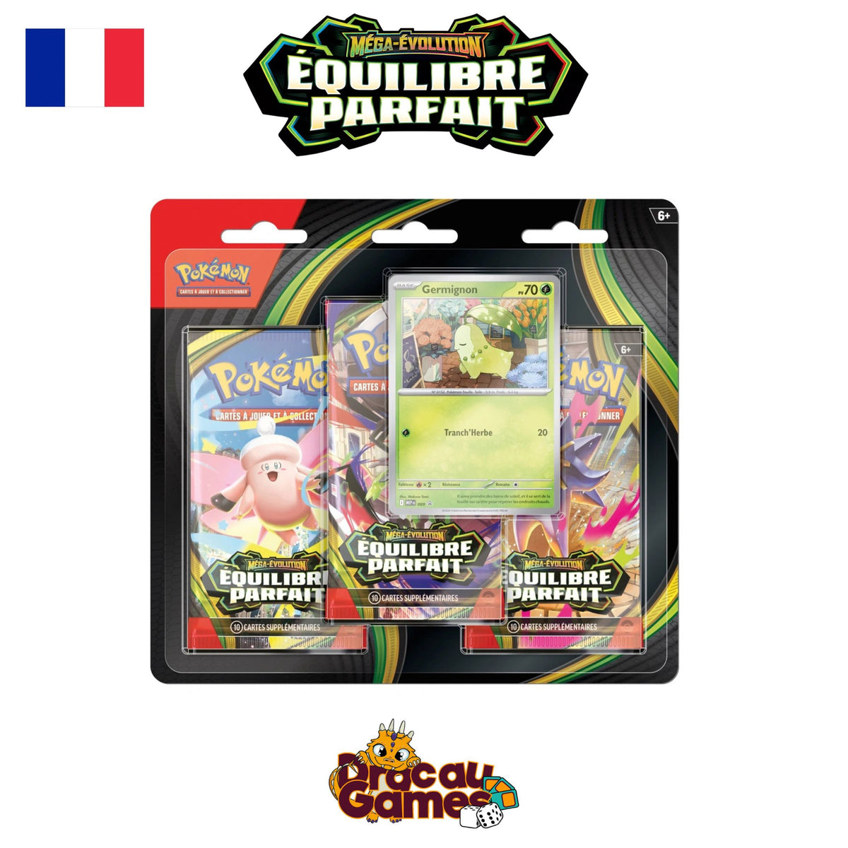 Pokemon Tri Pokémon - Tri Pack de 3 Boosters ME03 Équilibre Parfait : Germignon ...